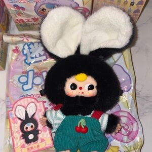 Baby Three Mini Bunny CONFIRMED Black Bunny Pendant *Defect